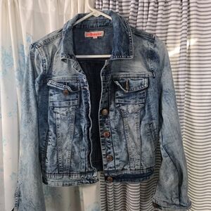Denim Jacket with Button Details